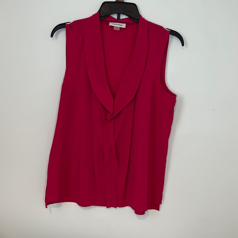 Calvin Klein Sleeveless Ruffle Front Top